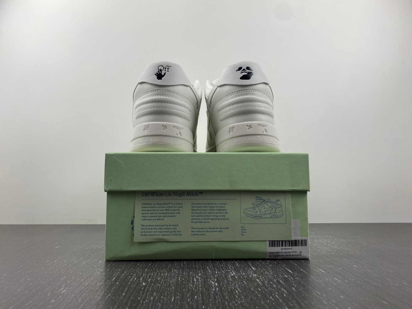 OF™ C/O VIRGIL ABLOH OUT OF OFFICE LOW-TOP LEATHER SNEAKERS ‘OOO“