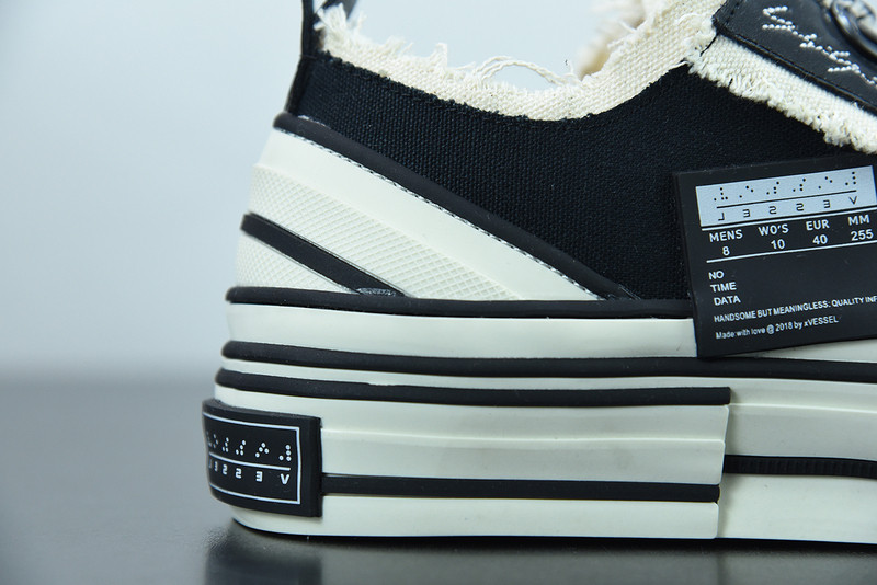 XVESSEL BLACK LACE-UP SNEAKERS