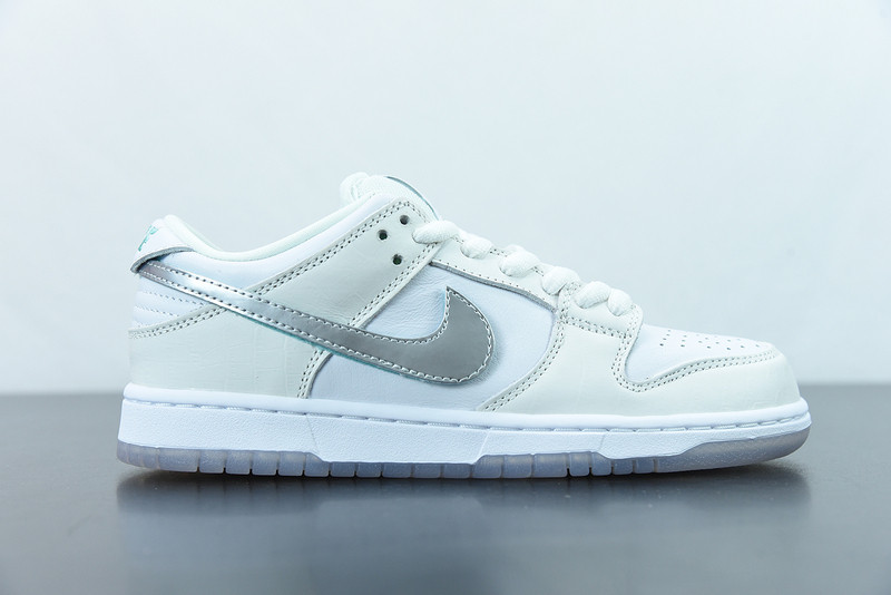 nike sb dunk low Di*m*nd supply co white Di*m*nd bv1310-100