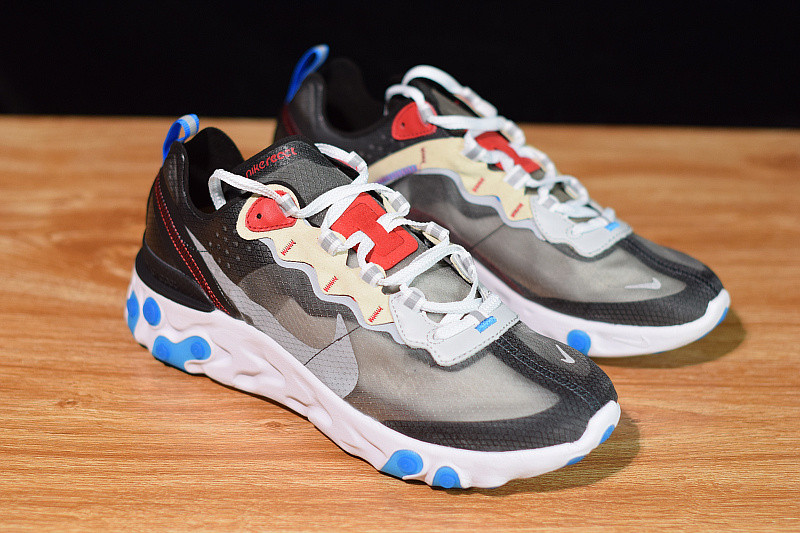 NIKE REACT ELEMENT 87 DARK GREY PHOTO BLUE AQ1090-003