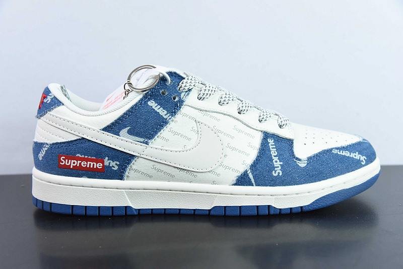 Nike SB Dunk Low Supreme Denim Blue Off White Red FC1688-194