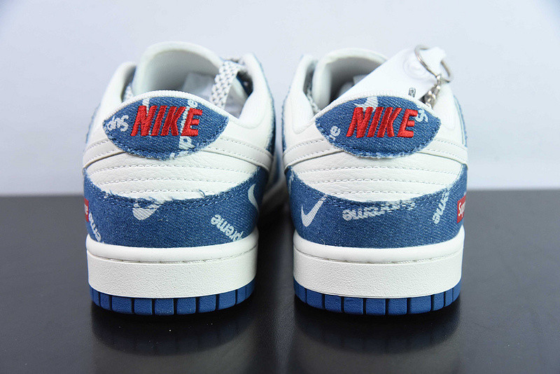 Nike SB Dunk Low Supreme Denim Blue Off White Red FC1688-194