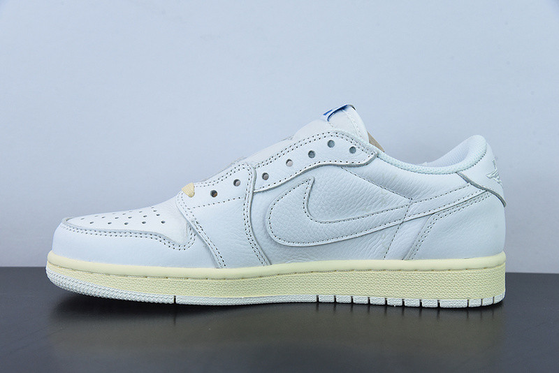 Travis Scott x Fragment x Nike Air Jordan 1 Low Cream White Blue CQ3277-100