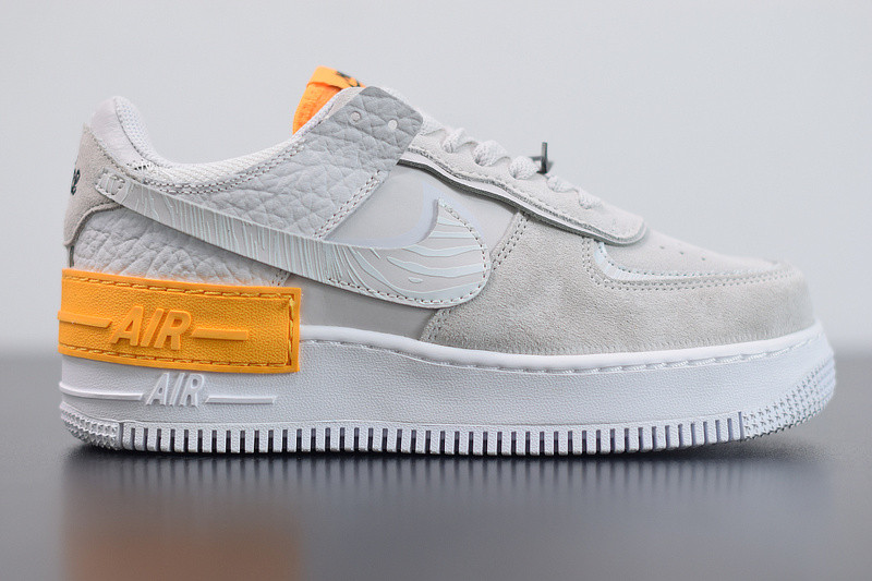 NIKE AIR FORCE 1 SHADOW VAST GREY LASTER ORANGE CU3446-001