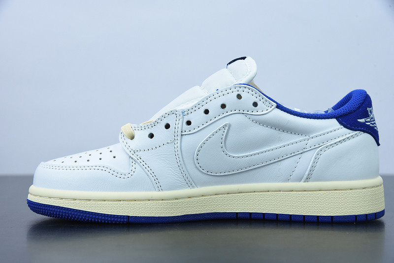 FRAGMENT DESIGN X TRAVIS SCOTT X AIR JORDAN 1 RETRO LOW WHITE ROYAL BLUE DM9868-218