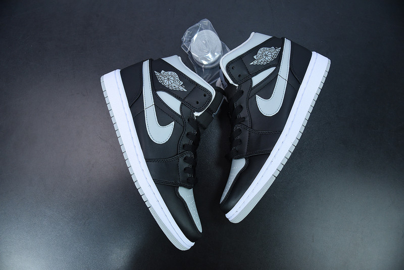 AIR JORDAN 1 MID BLACK CREY BQ6472-007